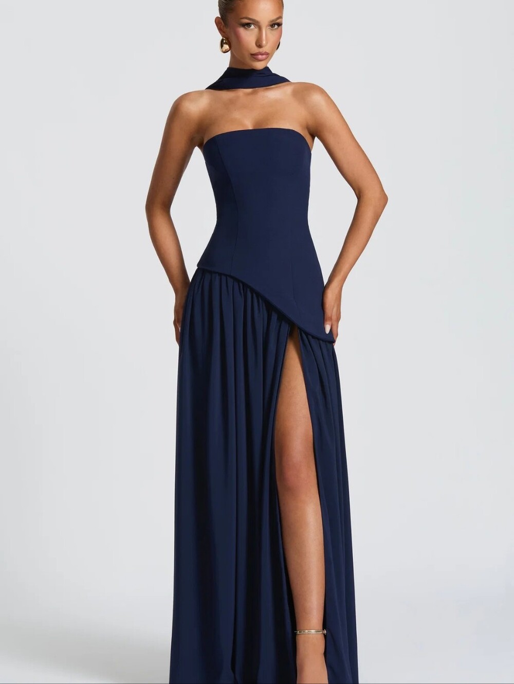 Vestido largo Maliyah - Azul marino BABYBOO NWT $200 - Picture 15 of 16